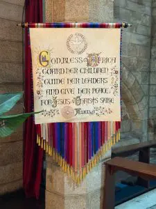 A 'God Bless Africa' banner on display in St George's Cathedral