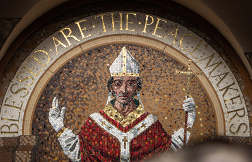 Mosaic depiction of St William of York in York Minster Crypt.